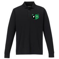 Green Bear Performance Long Sleeve Polo