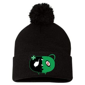 Green Bear Pom Pom 12in Knit Beanie