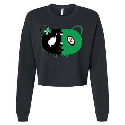 Green Bear Cropped Pullover Crew