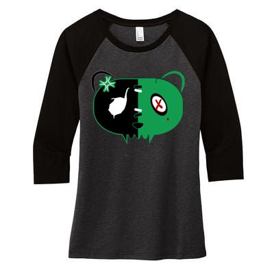 Green Bear Women's Tri-Blend 3/4-Sleeve Raglan Shirt