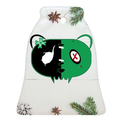 Green Bear Ceramic Bell Ornament