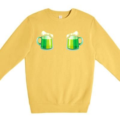 Green Beer Boobs - St. Patrick's Day Premium Crewneck Sweatshirt