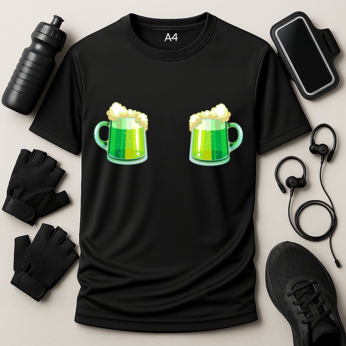 Green Beer Boobs - St. Patrick's Day Cooling Performance Crew T-Shirt