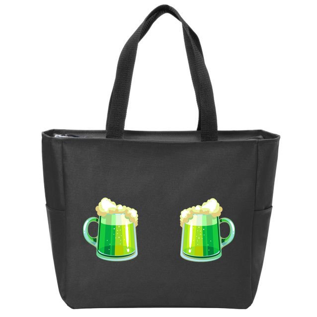 Green Beer Boobs - St. Patrick's Day Zip Tote Bag