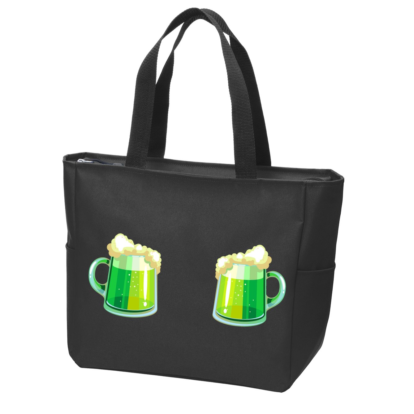 Green Beer Boobs - St. Patrick's Day Zip Tote Bag