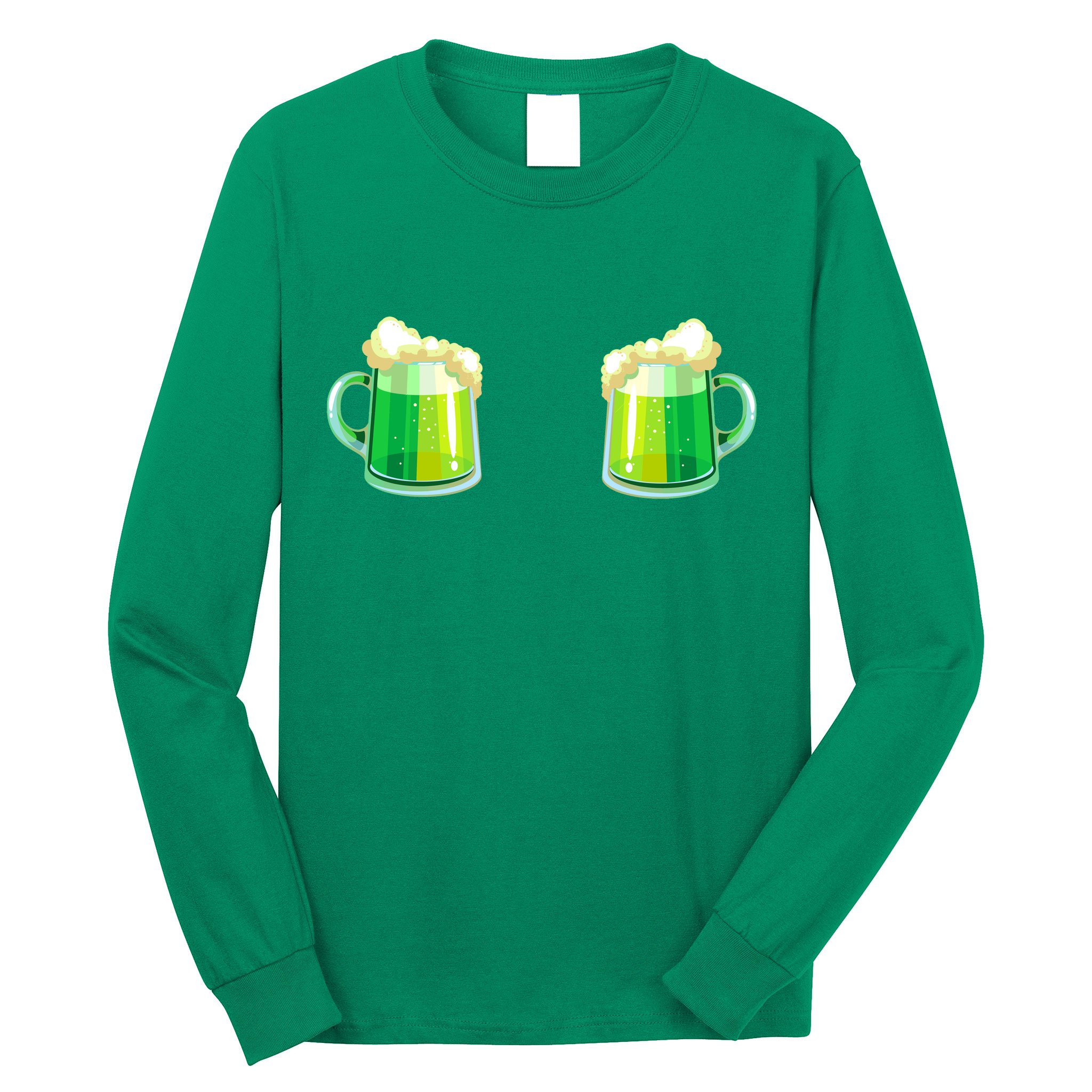 Green Beer Boobs - St. Patrick's Day Long Sleeve Shirt