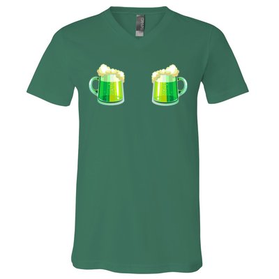 Green Beer Boobs - St. Patrick's Day V-Neck T-Shirt