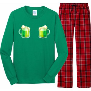 Green Beer Boobs - St. Patrick's Day Long Sleeve Pajama Set