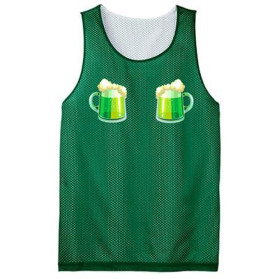 Green Beer Boobs - St. Patrick's Day Mesh Reversible Basketball Jersey Tank