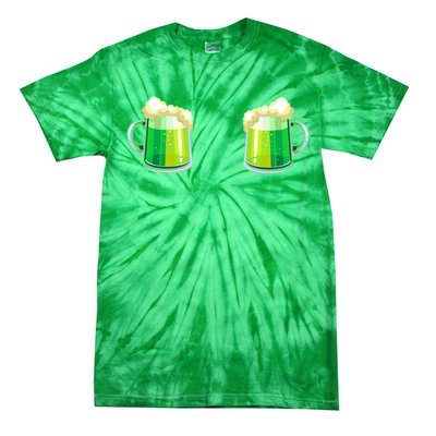 Green Beer Boobs - St. Patrick's Day Tie-Dye T-Shirt