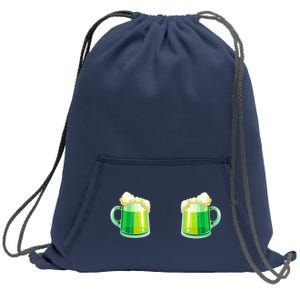 Green Beer Boobs - St. Patrick's Day Sweatshirt Cinch Pack Bag