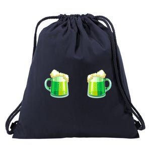 Green Beer Boobs - St. Patrick's Day Drawstring Bag