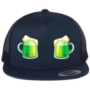 Green Beer Boobs - St. Patrick's Day Flat Bill Trucker Hat