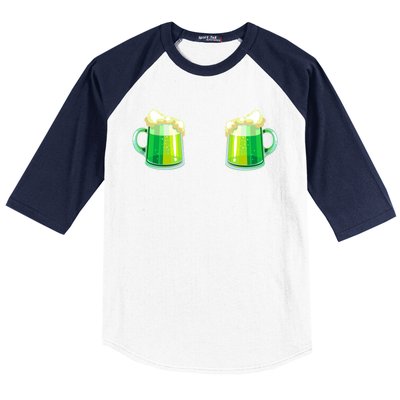 Green Beer Boobs - St. Patrick's Day Baseball Sleeve Shirt