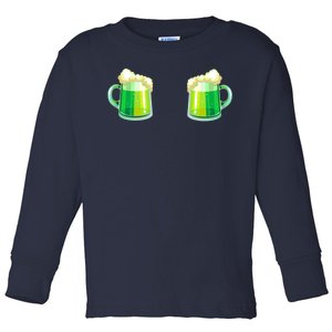 Green Beer Boobs - St. Patrick's Day Toddler Long Sleeve Shirt