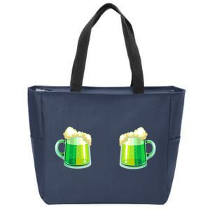 Green Beer Boobs - St. Patrick's Day Zip Tote Bag