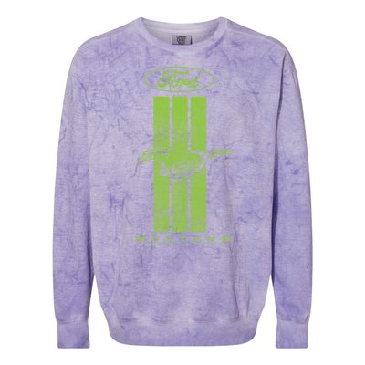 Green Mustang Stripe Colorblast Crewneck Sweatshirt