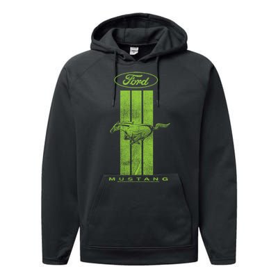 Green Mustang Stripe Performance Fleece Hoodie