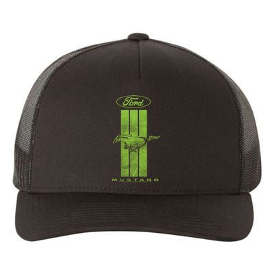 Green Mustang Stripe Yupoong Adult 5-Panel Trucker Hat