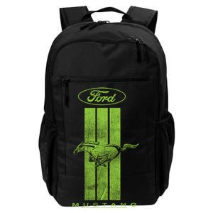 Green Mustang Stripe Daily Commute Backpack