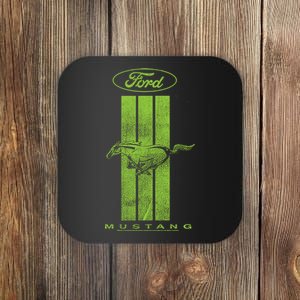 Green Mustang Stripe Coaster