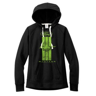 Green Mustang Stripe Women's Fleece Hoodie