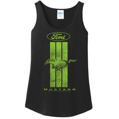 Green Mustang Stripe Ladies Essential Tank