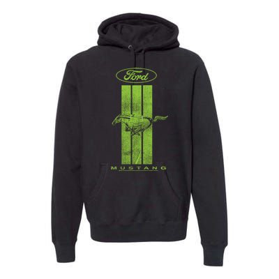 Green Mustang Stripe Premium Hoodie