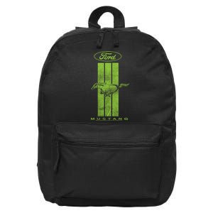 Green Mustang Stripe 16 in Basic Backpack