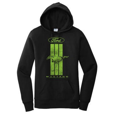 Green Mustang Stripe Women's Pullover Hoodie