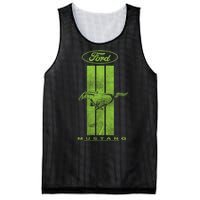 Green Mustang Stripe Mesh Reversible Basketball Jersey Tank