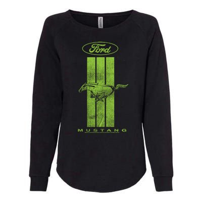 Green Mustang Stripe Womens California Wash Sweatshirt