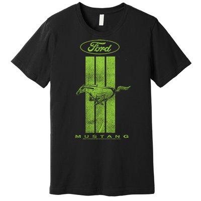 Green Mustang Stripe Premium T-Shirt