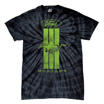 Green Mustang Stripe Tie-Dye T-Shirt