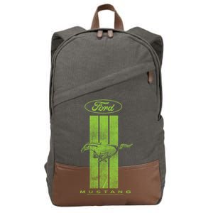 Green Mustang Stripe Cotton Canvas Backpack