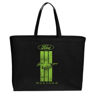 Green Mustang Stripe Cotton Canvas Jumbo Tote