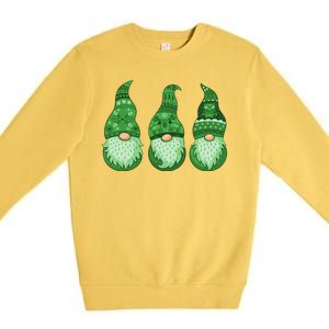 Green Ugly Sweater Irish Gnomes St Patricks Day Premium Crewneck Sweatshirt