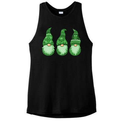 Green Ugly Sweater Irish Gnomes St Patricks Day Ladies PosiCharge Tri-Blend Wicking Tank