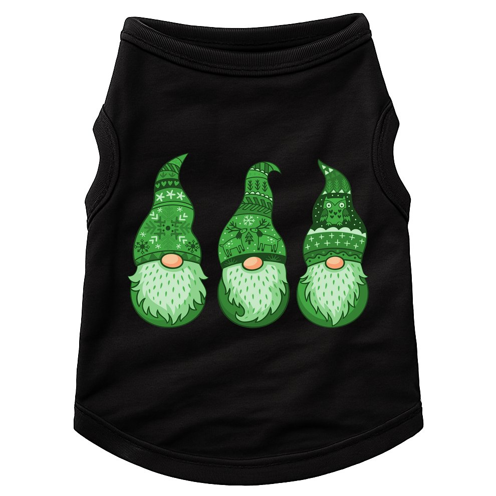 Green Ugly Sweater Irish Gnomes St Patricks Day Doggie Tank