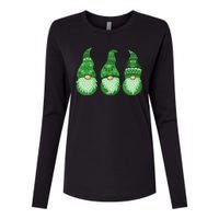 Green Ugly Sweater Irish Gnomes St Patricks Day Womens Cotton Relaxed Long Sleeve T-Shirt