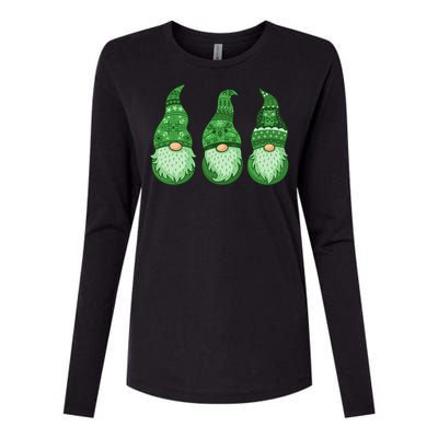 Green Ugly Sweater Irish Gnomes St Patricks Day Womens Cotton Relaxed Long Sleeve T-Shirt