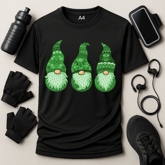 Green Ugly Sweater Irish Gnomes St Patricks Day Cooling Performance Crew T-Shirt