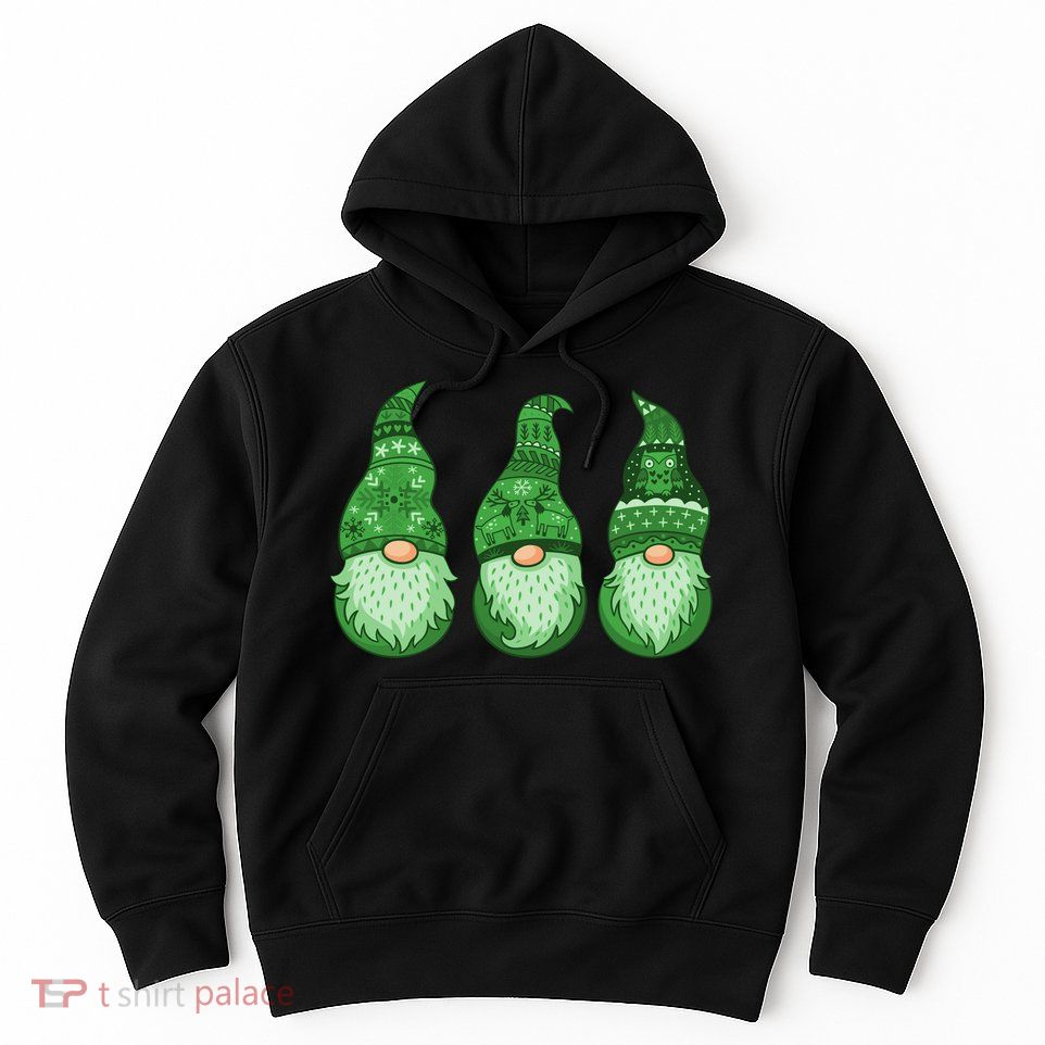 Green Ugly Sweater Irish Gnomes St Patricks Day Hoodie