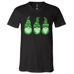 Green Ugly Sweater Irish Gnomes St Patricks Day V-Neck T-Shirt