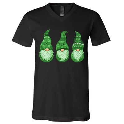 Green Ugly Sweater Irish Gnomes St Patricks Day V-Neck T-Shirt
