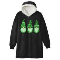 Green Ugly Sweater Irish Gnomes St Patricks Day Hooded Wearable Blanket