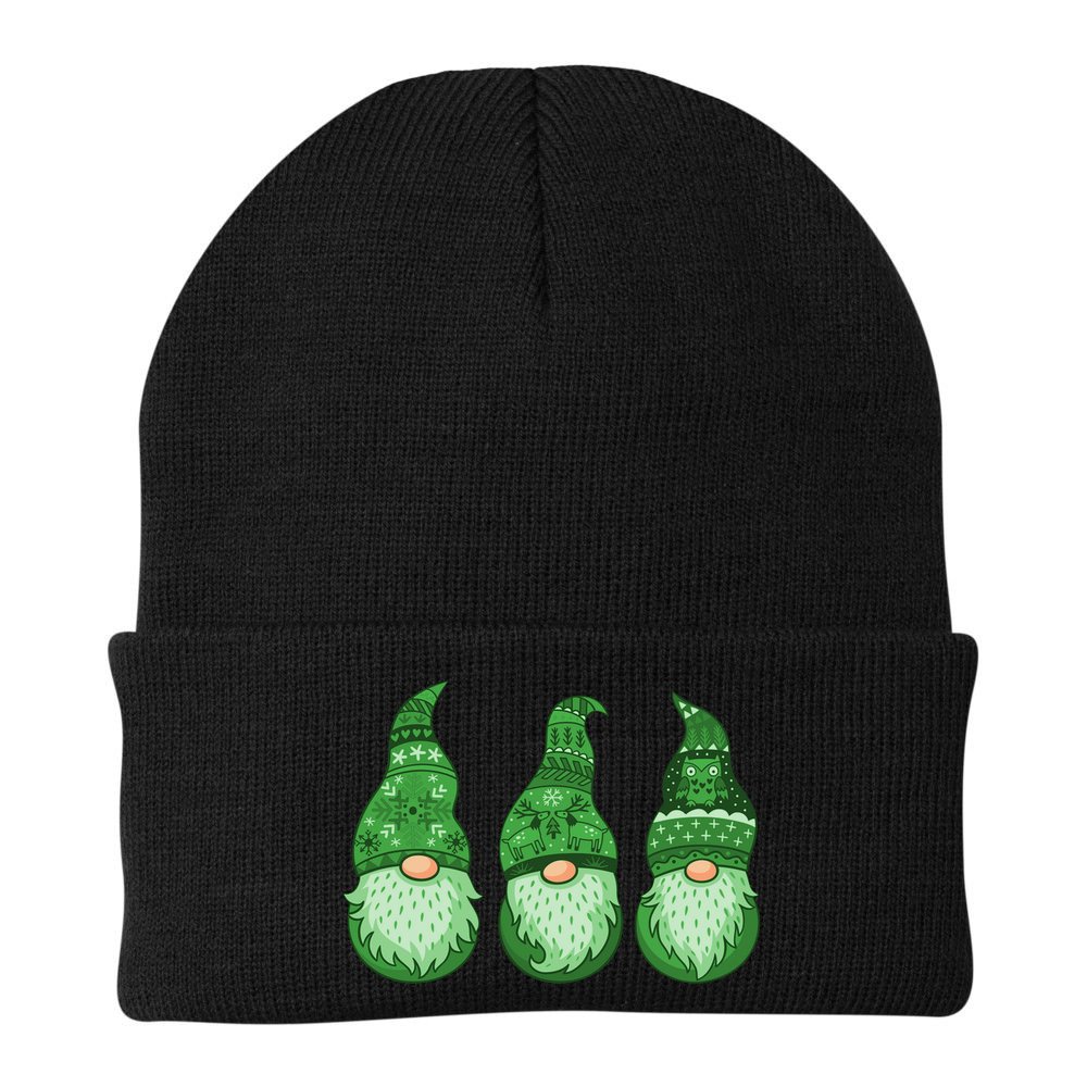 Green Ugly Sweater Irish Gnomes St Patricks Day Beanie