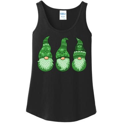 Green Ugly Sweater Irish Gnomes St Patricks Day Ladies Essential Tank