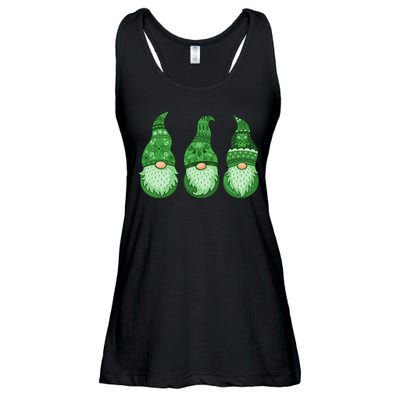 Green Ugly Sweater Irish Gnomes St Patricks Day Ladies Essential Flowy Tank