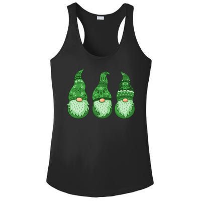 Green Ugly Sweater Irish Gnomes St Patricks Day Ladies PosiCharge Competitor Racerback Tank